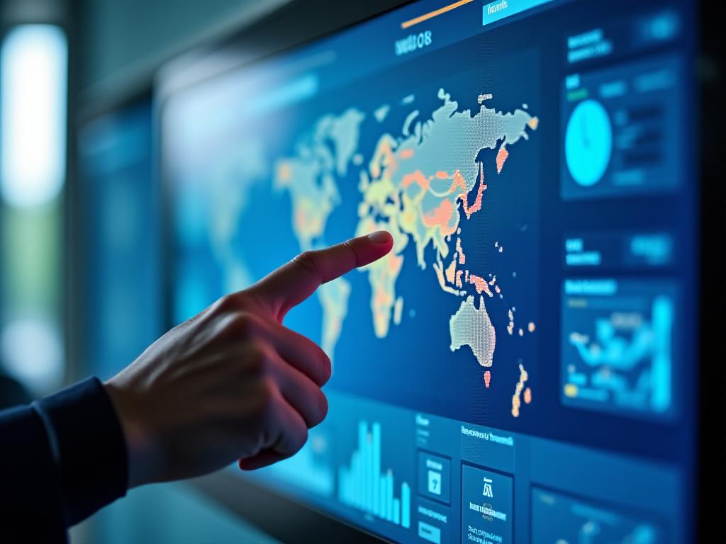 Logistics professional analyzing data